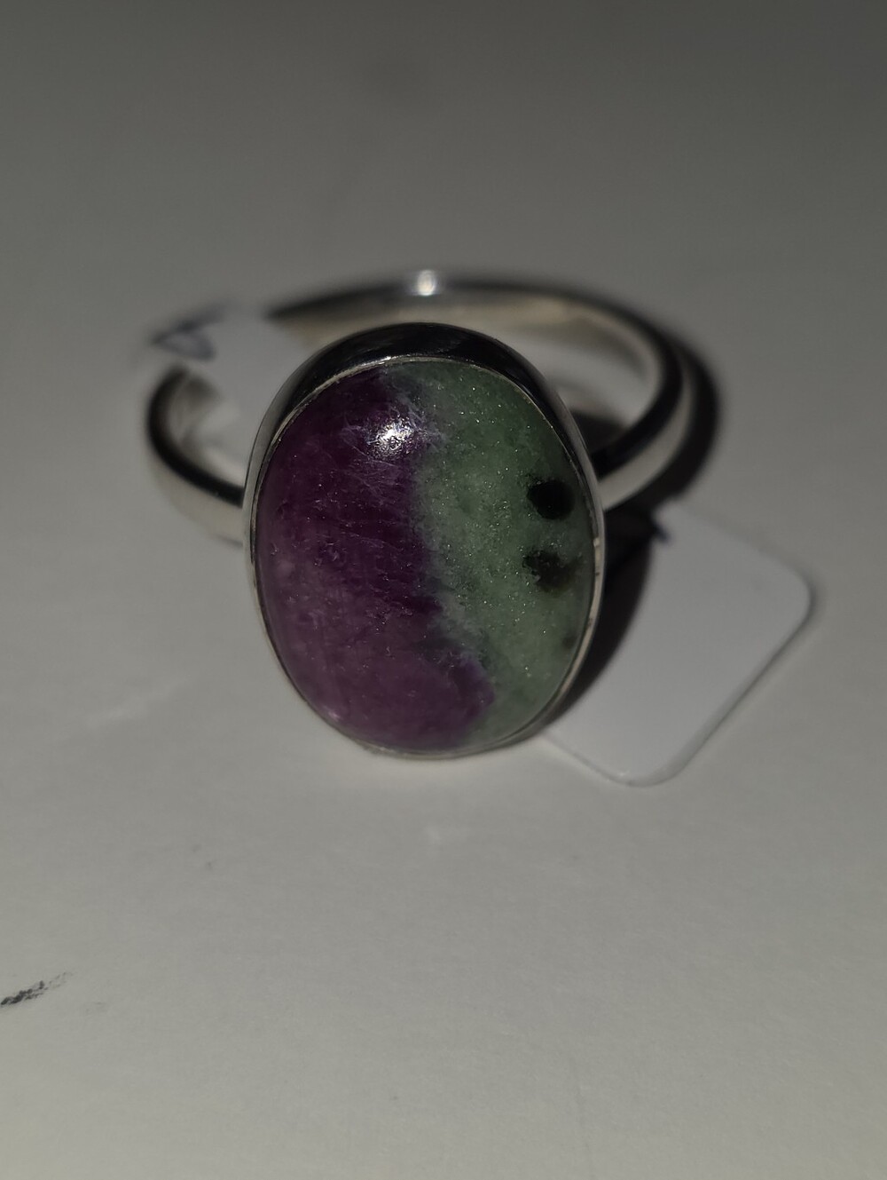 Sterling Silver 925 Ruby Zoisite Oval Gemstone Ring